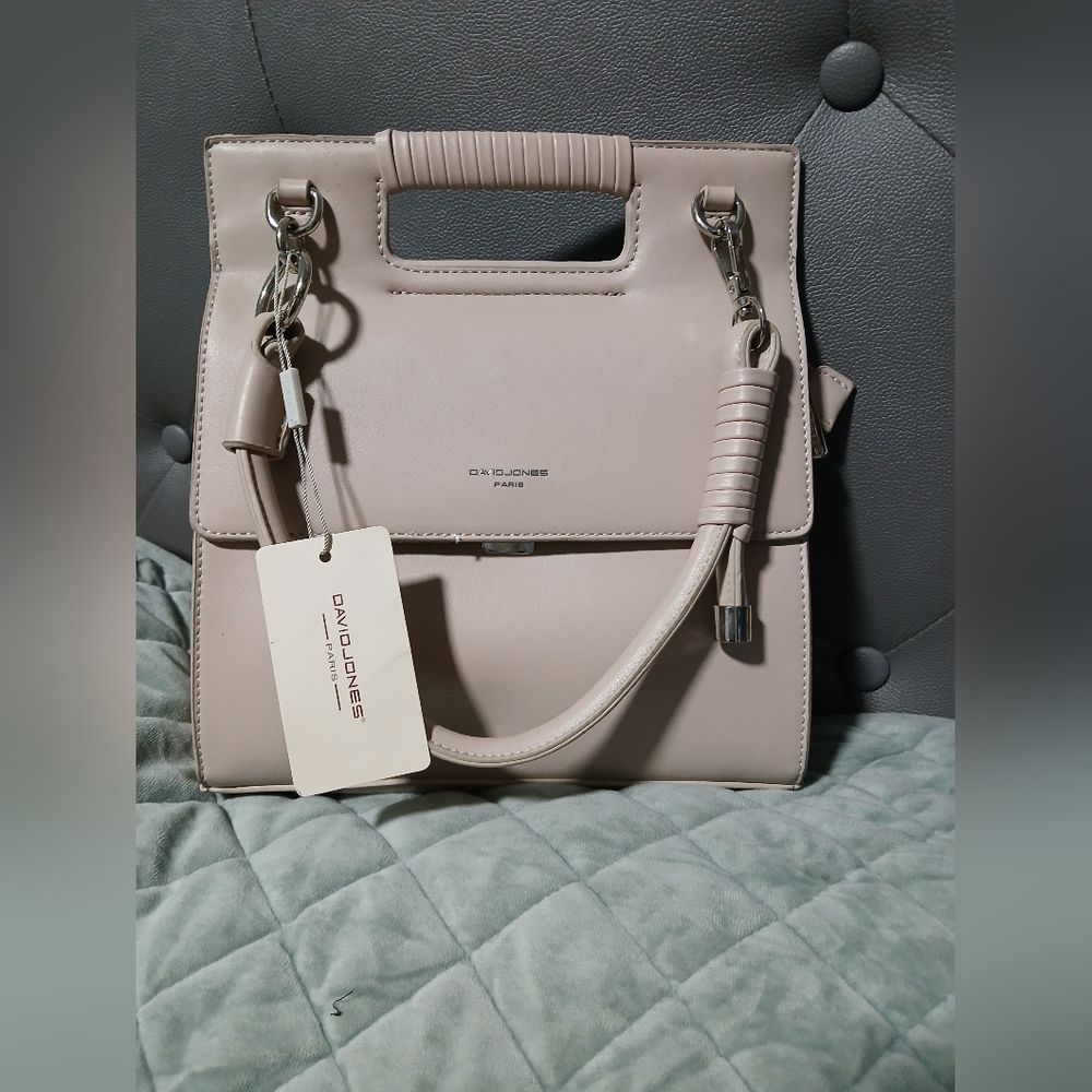 David Jones Taupe Satchel Bag